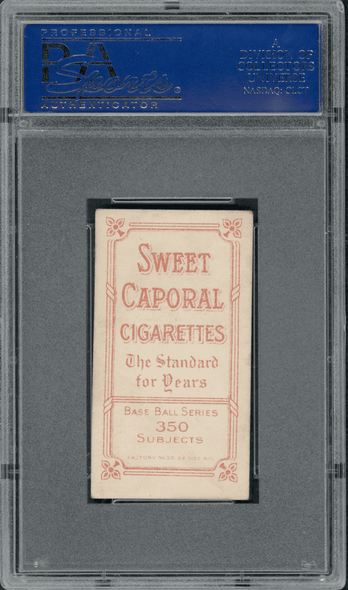 1910 T206 Oscar Stanage Sweet Caporal 350 PSA 3 back of card