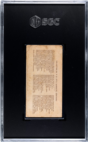 1880s N224 Kinney Bros 4th Century Warrior Military Series SGC 2 back of card