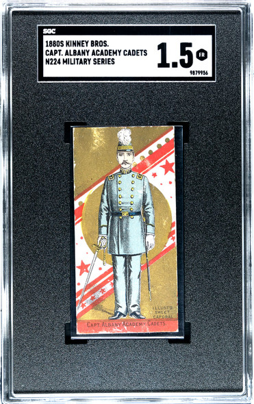 1880s N224 Kinney Bros Capt. Albany Academy Cadets Military Series SGC 1.5 front of card