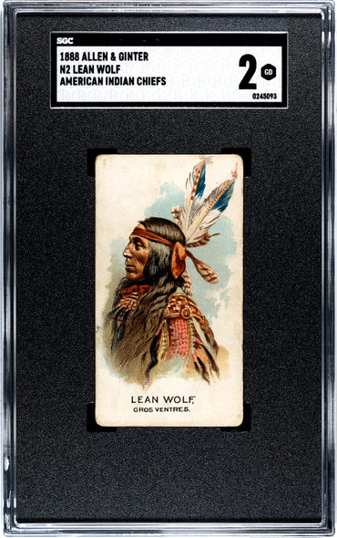 1888 N2 Allen & Ginter Lean Wolf American Indian Chiefs SGC 2 front of card