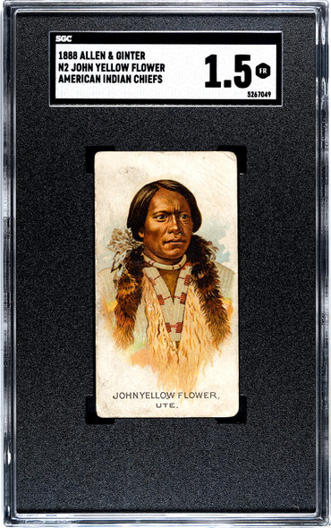 1888 N2 Allen & Ginter John Yellow American Indian Chiefs SGC 1.5 front of card