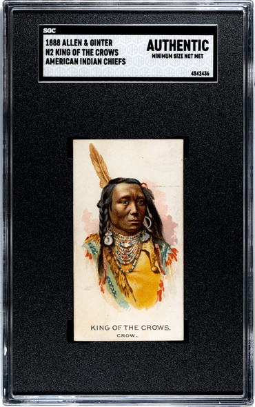 1888 N2 Allen & Ginter King of American Indian Chiefs SGC Authentic front of card