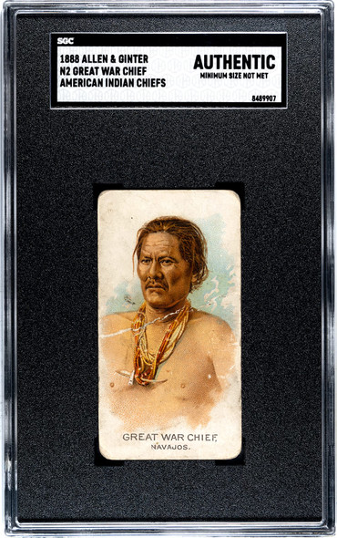 1888 N2 Allen & Ginter Great War American Indian Chiefs SGC Authentic front of card