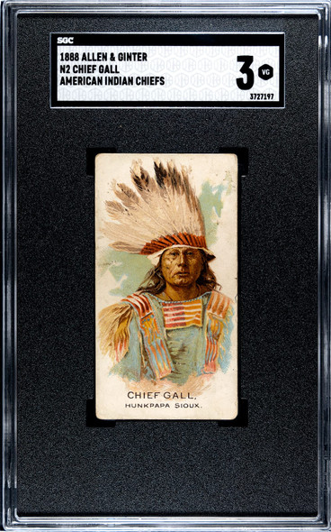 1888 N2 Allen & Ginter Chief Gall American Indian Chiefs SGC 3 front of card