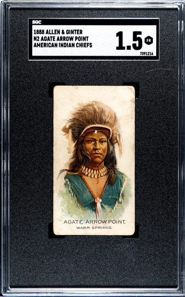 1888 N2 Allen & Ginter Agate Arrow American Indian Chiefs SGC 1.5 front of card