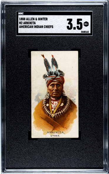 1888 N2 Allen & Ginter Arkikita American American Indian Chiefs SGC 3.5 front of card