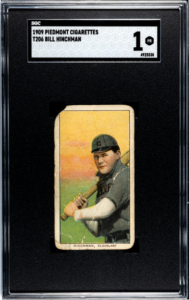 1909 T206 Bill Hinchman Piedmont 150 SGC 1 front of card