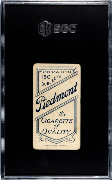 1909 T206 Charlie Hemphill Piedmont 150 SGC 3 back of card