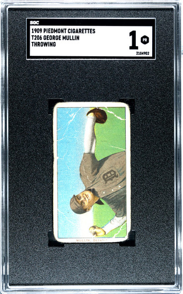 1909 T206 George Mullin Throwing Piedmont 150 SGC 1 front of card