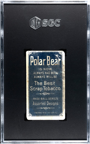 1909 T206 Steamer Flanagan Polar Bear SGC 1 back of card