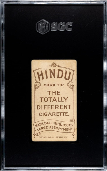 1909-11 T206 Charlie Fritz Hindu SGC 2 back of card