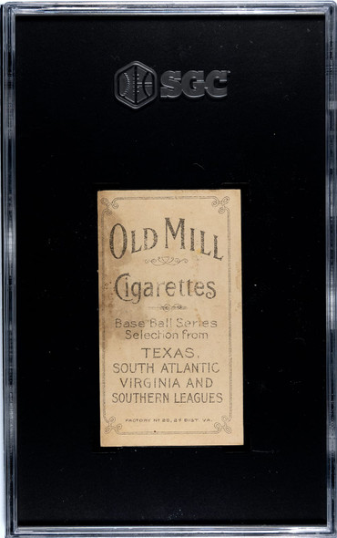 1909-11 T206 Dutch Revelle Old Mill SGC 2 back of card
