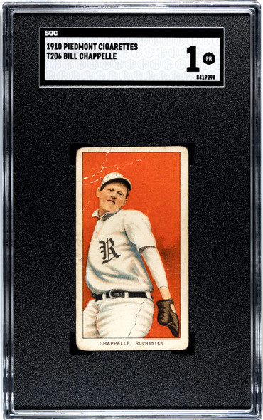 1910 T206 Bill Chappelle Piedmont 350 SGC 1 front of card