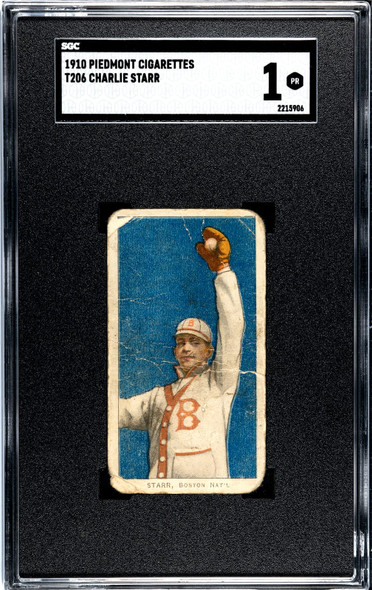 1910 T206 Charlie Starr Piedmont 350 SGC 1 front of card