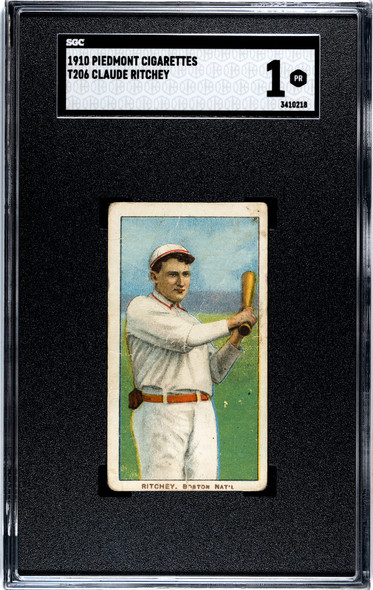 1910 T206 Claude Ritchey Piedmont 350 SGC 1 front of card