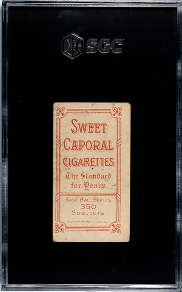 1910 T206 Dan Moeller Sweet Caporal 350 SGC 1 back of card