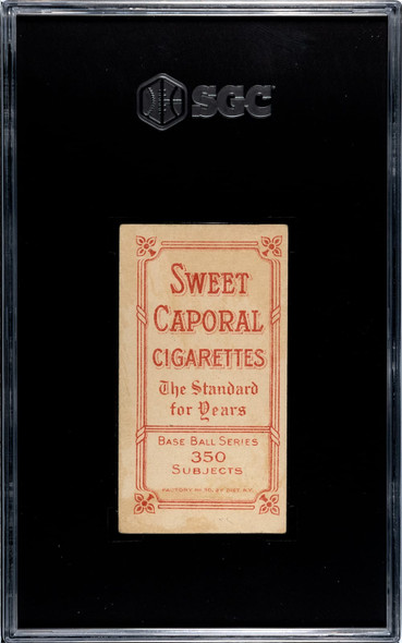 1910 T206 Doc Casey Sweet Caporal 350 SGC 1.5 back of card