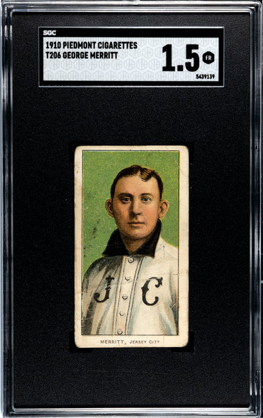 1910 T206 George Merritt Piedmont 350 SGC 1.5 front of card