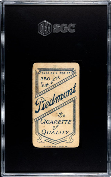 1910 T206 Harry Krause Portrait Piedmont 350 SGC 1 back of card