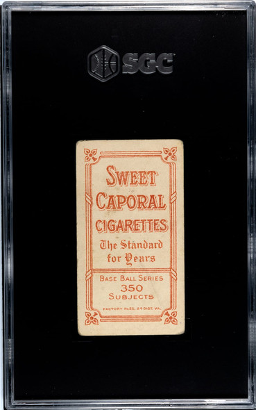 1910 T206 Harry Lumley Sweet Caporal 350 SGC Authentic back of card