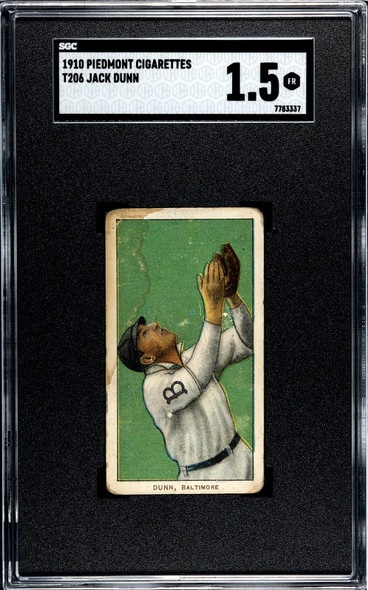 1910 T206 Jack Dunn Piedmont 350 SGC 1.5 front of card