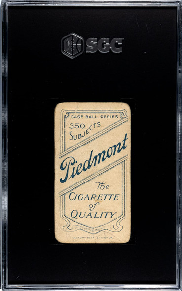 1910 T206 Jack Warhop Piedmont 350 SGC 1 back of card