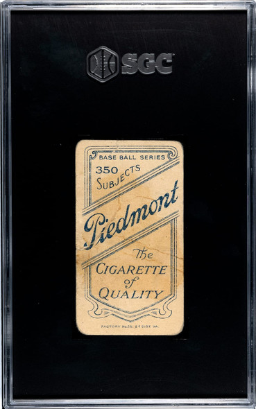 1910 T206 James Lafitte Piedmont 350 SGC 1 back of card