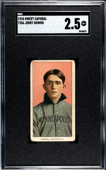 1910 T206 Jerry Downs Sweet Caporal 350 SGC 2.5 front of card