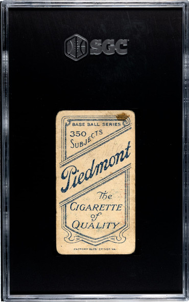 1910 T206 Lou Fiene Portrait Piedmont 350 SGC 1 back of card