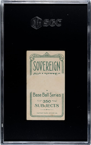 1910 T206 Rube Kisinger Sovereign 350 SGC 1 back of card