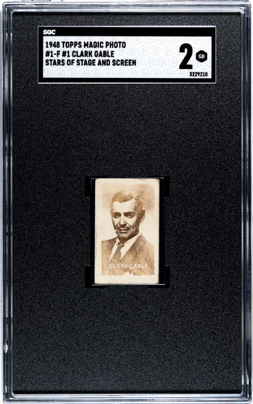 1948 Topps Magic Photos Clark Gable #1-F SGC 2 front of card