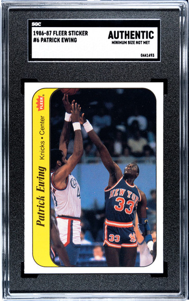 1986 Fleer Patrick Ewing #6 SGC Authentic front of card