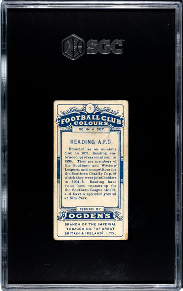 1906 Ogden's Football (Soccer) Club Colours Reading AFC #1 Football Club Colours SGC 3 back of card