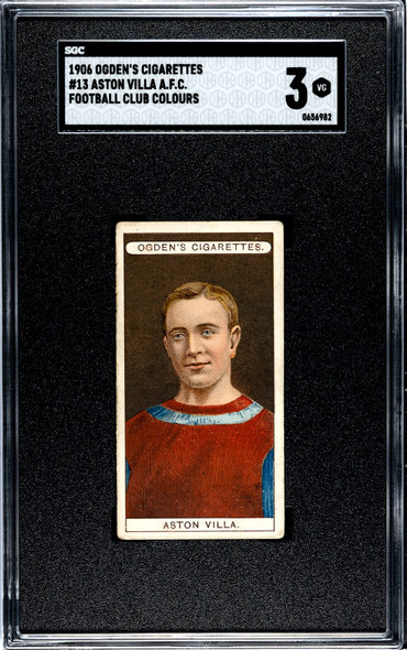 1906 Ogden's Football (Soccer) Club Colours Aston Villa AFC #13 Football Club Colours SGC 3 front of card