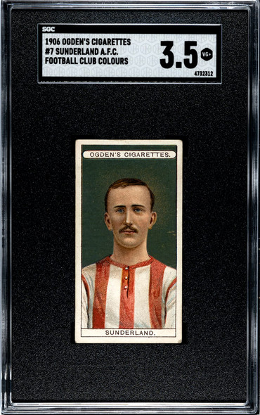1906 Ogden's Football (Soccer) Club Colours Sunderland AFC #7 Football Club Colours SGC 3.5 front of card
