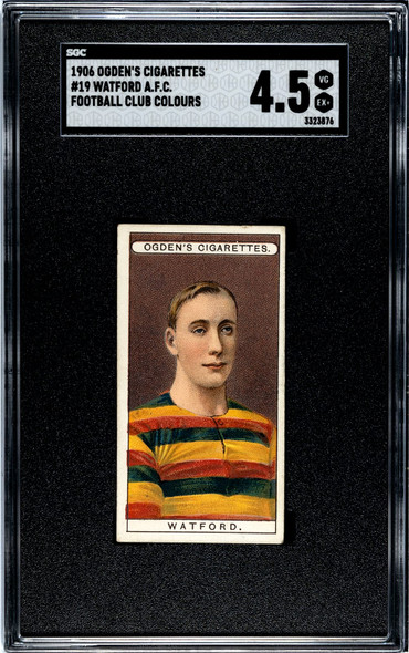1906 Ogden's Football (Soccer) Club Colours Watford AFC #19 Football Club Colours SGC 4.5 front of card
