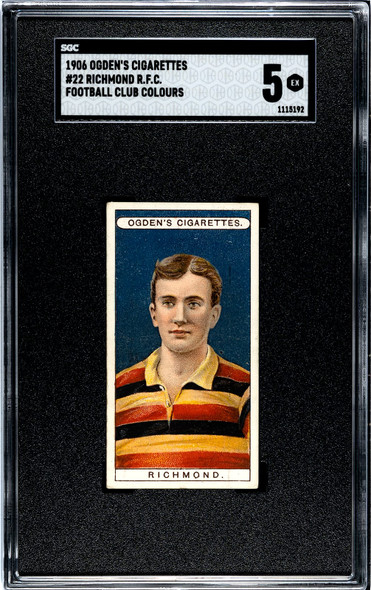 1906 Ogden's Football (Rugby) Club Colours Richmond RFC #22 Football Club Colours SGC 5 front of card