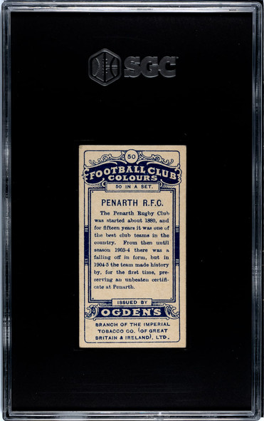 1906 Ogden's Football (Rugby) Club Colours Penath RFC #50 Football Club Colours SGC 6 back of card