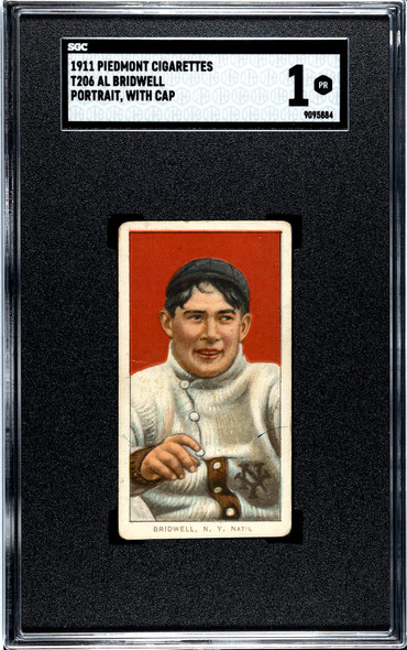 1911 T206 Al Bridwell Portrait With Cap Piedmont 350-460 SGC 1 front of card