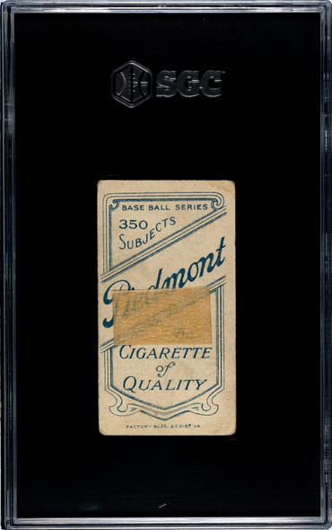 1910 T206 Bill Bergen Batting Piedmont 350 SGC 1 back of card