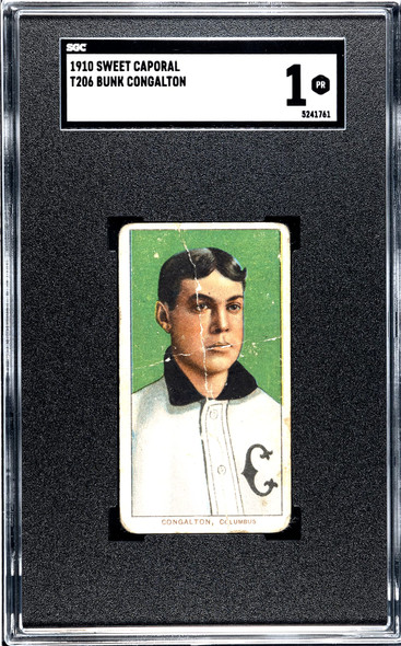 1910 T206 Bunk Congalton Sweet Caporal 350 SGC 1 front of card