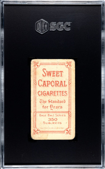 1910 T206 Bunk Congalton Sweet Caporal 350 SGC 1 back of card