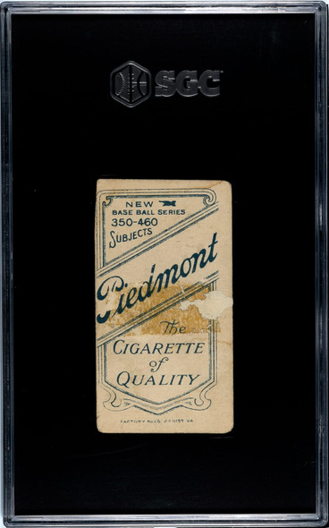 1911 T206 Cy Seymour Throwing Piedmont 350-460 SGC Authentic back of card