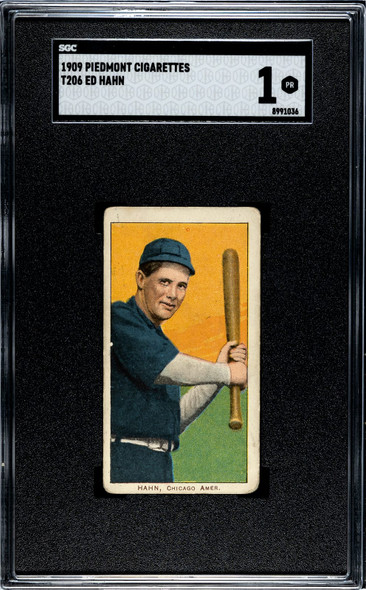1909 T206 Ed Hahn Piedmont 150 SGC 1 front of card