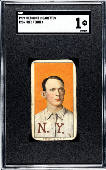 1909 T206 Fred Tenney Piedmont 150 SGC 1 front of card