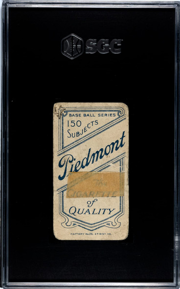 1909 T206 Jim Pastorius Piedmont 150 SGC 1 back of card