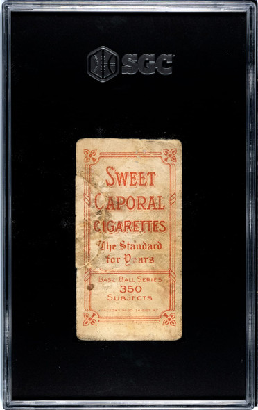 1910 T206 Jimmy Slagle Sweet Caporal 350 SGC 1 back of card