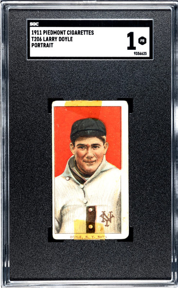 1911 T206 Larry Doyle Portrait Piedmont 350-460 SGC 1 front of card