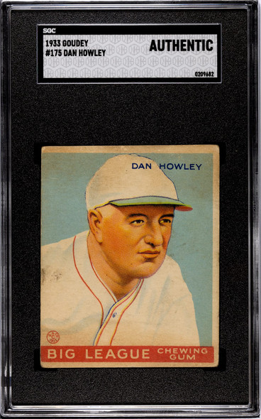 1933 Goudey Big League Chewing Gum Dan Howley #175 SGC A front of card
