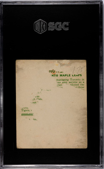 1933 Goudey Big League Chewing Gum Dan Howley #175 SGC A back of card